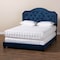 Baxton Studio Samantha Navy Blue Velvet Upholstered Queen Size Button Tufted Bed 160-9839 - alternate 7